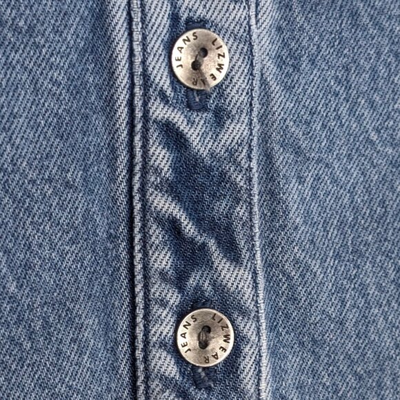 V. Liz Claiborne Denim Button Down Blouse - Picture 5 of 9
